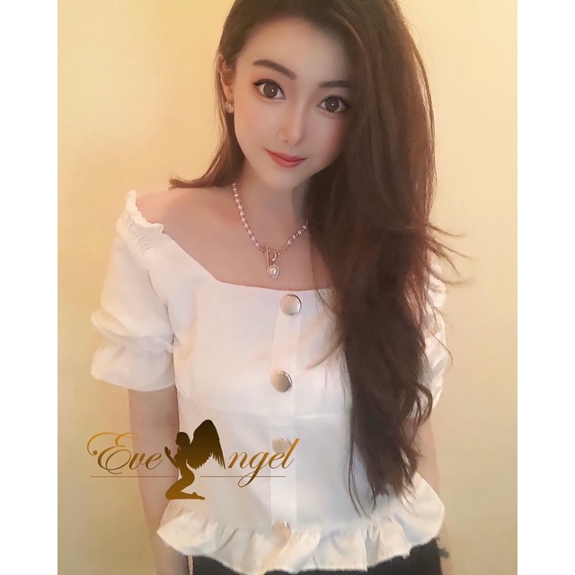 SYDNEY Sabrina Crop Top | blouse sabrina putih crop top putih sabrina crop