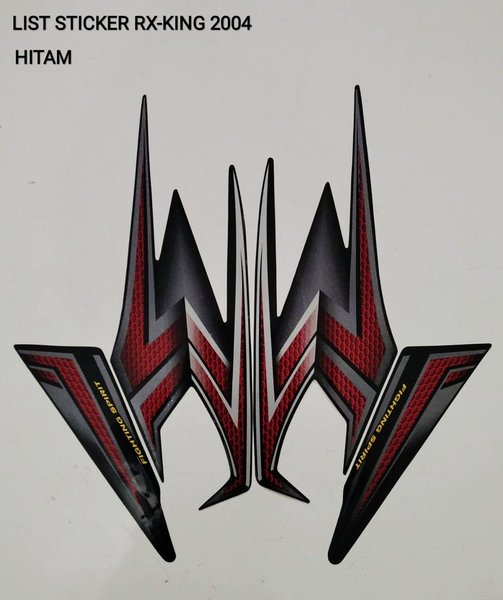 Striping Lis Sticker Rx King 2004 Hitam Merah