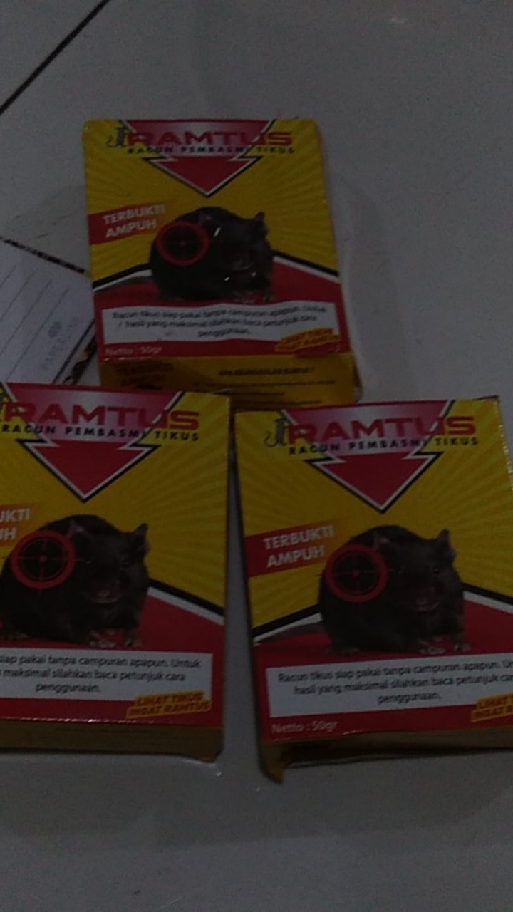 Ramtus Racun Tikus Ampuh Mati Kering Tidak Bau Pembasmi Curut Wirog Mencit Dirumah Di Mobil 3 Pack