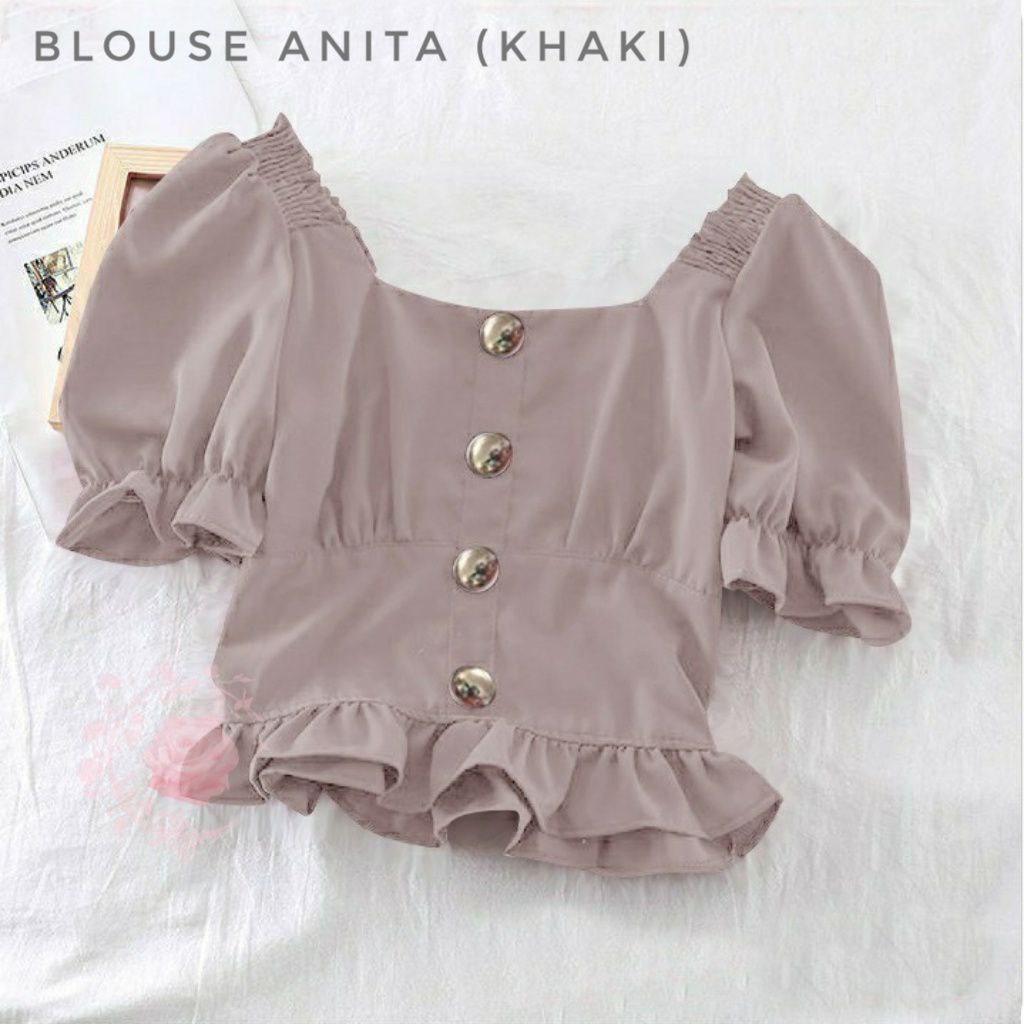 BLOUSE ANITA FASHION WANITA TERLARIS / ATASAN BAJU PESTA LENGAN PENDEK / PAKAIAN KASUAL