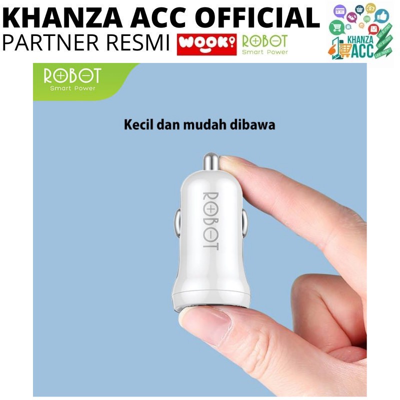 KHANZAACC ROBOT RTC07 Car Charger Casan Mobil 2 Port USB Free Kabel Micro USB