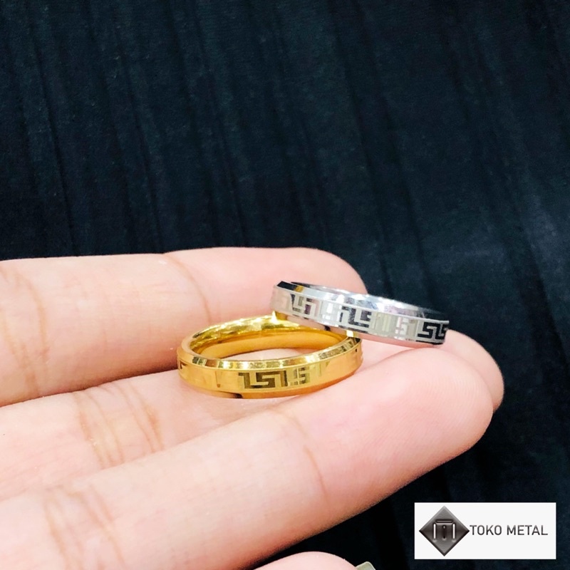 COD✔️CINCIN TITANIUM MODEL BATIK TERBARU GOLD UNTUK WANITA &amp; PRIA [TOKO METAL]