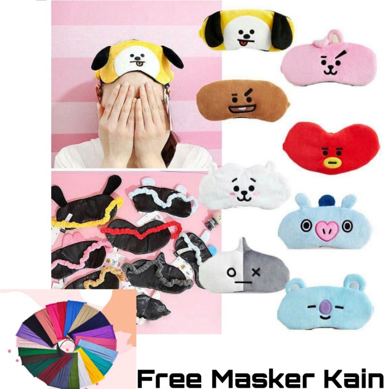 Eye Mask BT21 / Tutup mata tidur bts21 / eye mask sleep bts21 / tutup mata tidur lucu, murah