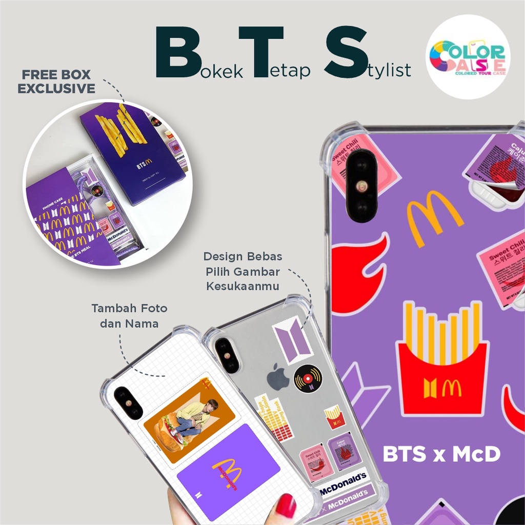 Silicone Case IPhone 7/7plus/X / 11 /12 / 12 pro max BTS Meal X Mcd Original Free Box Exclusive BTS