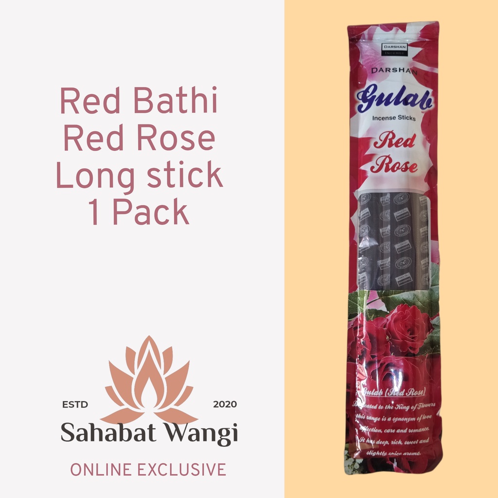 Dupa Hio India Gulab Red Rose 50 Stick(LONG STICK)