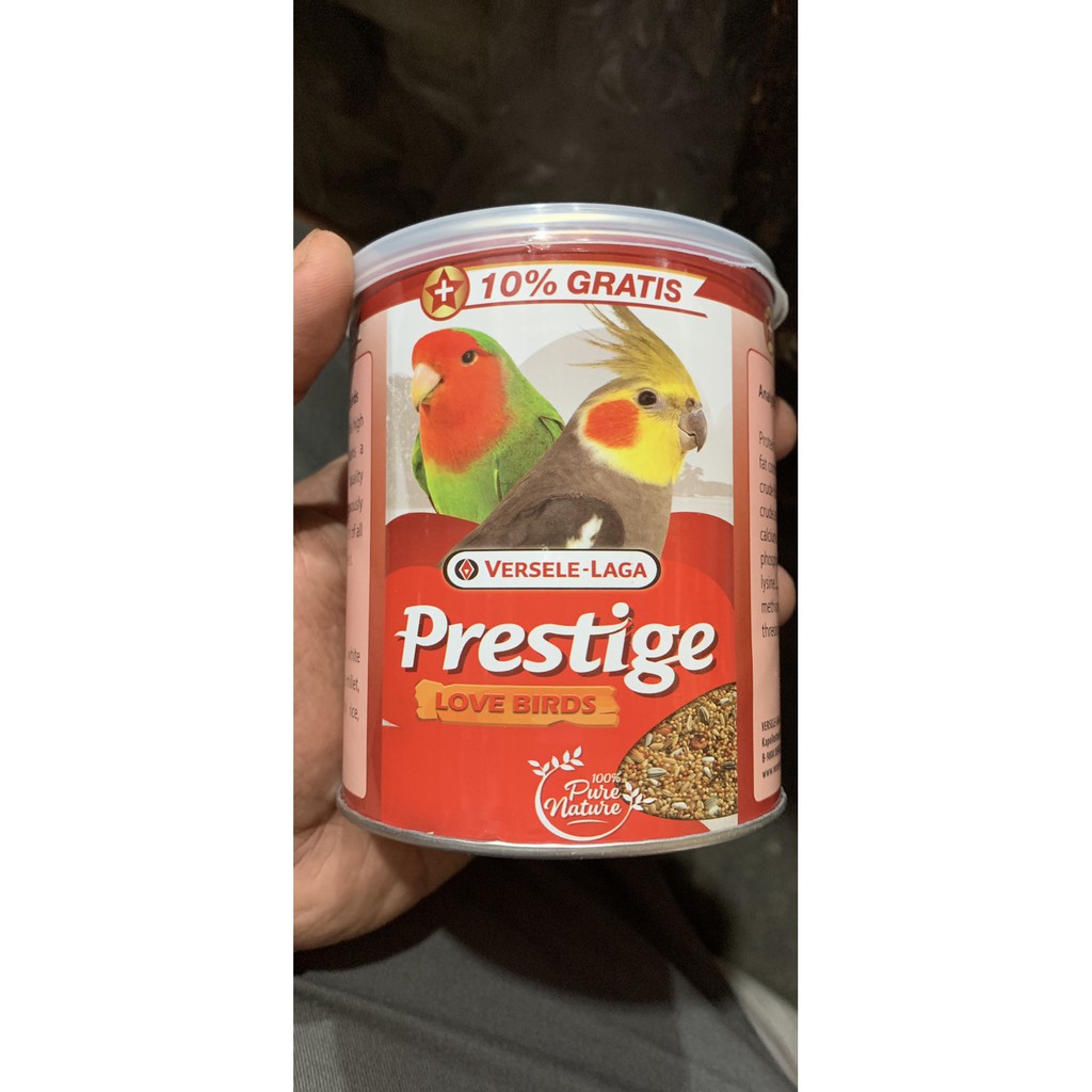 PRESTIGE LOVEBIRD VERSELE LAGA PAKAN MILET BURUNG LOVEBIRD KEMASAN KALENG IMPORT