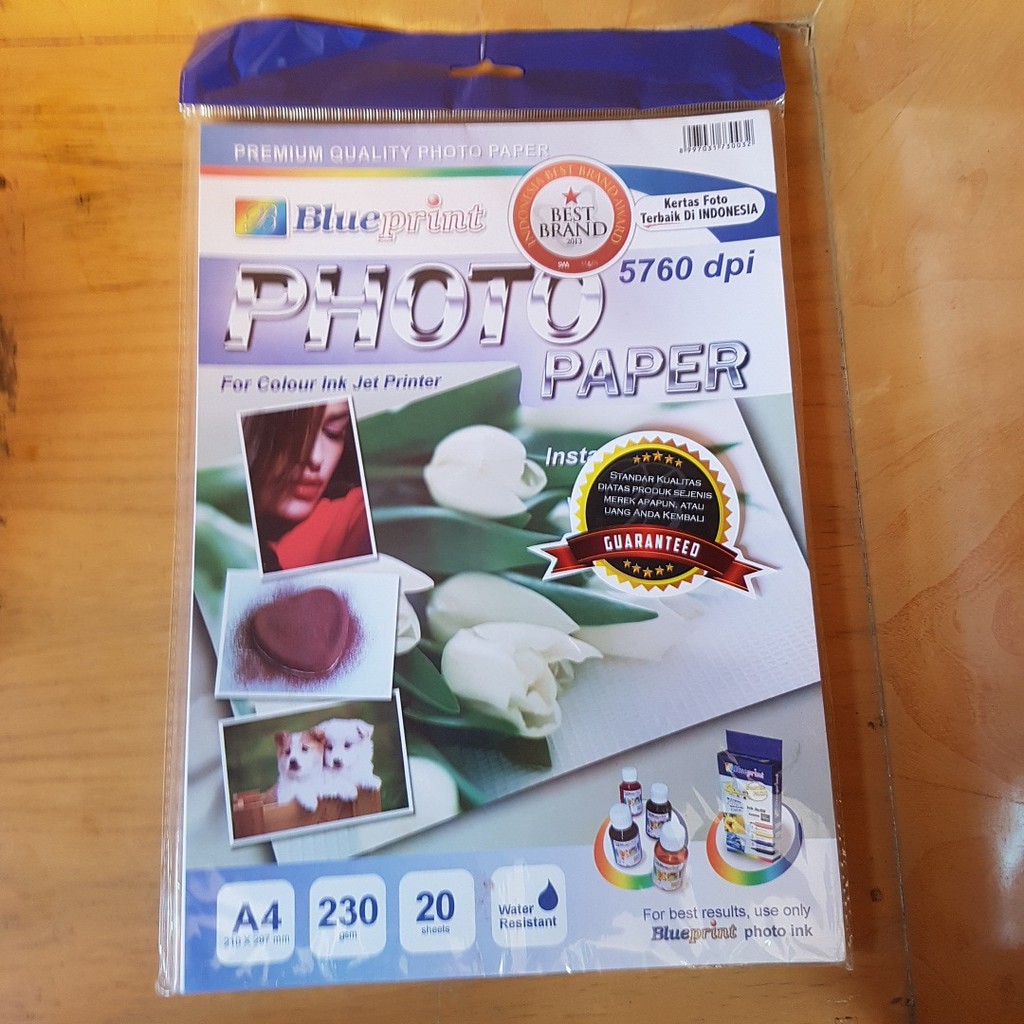 

Blueprint BP-GPA4230 Photo Paper Polos Tulip - A4 - 20 Sheet - 230 Gsm