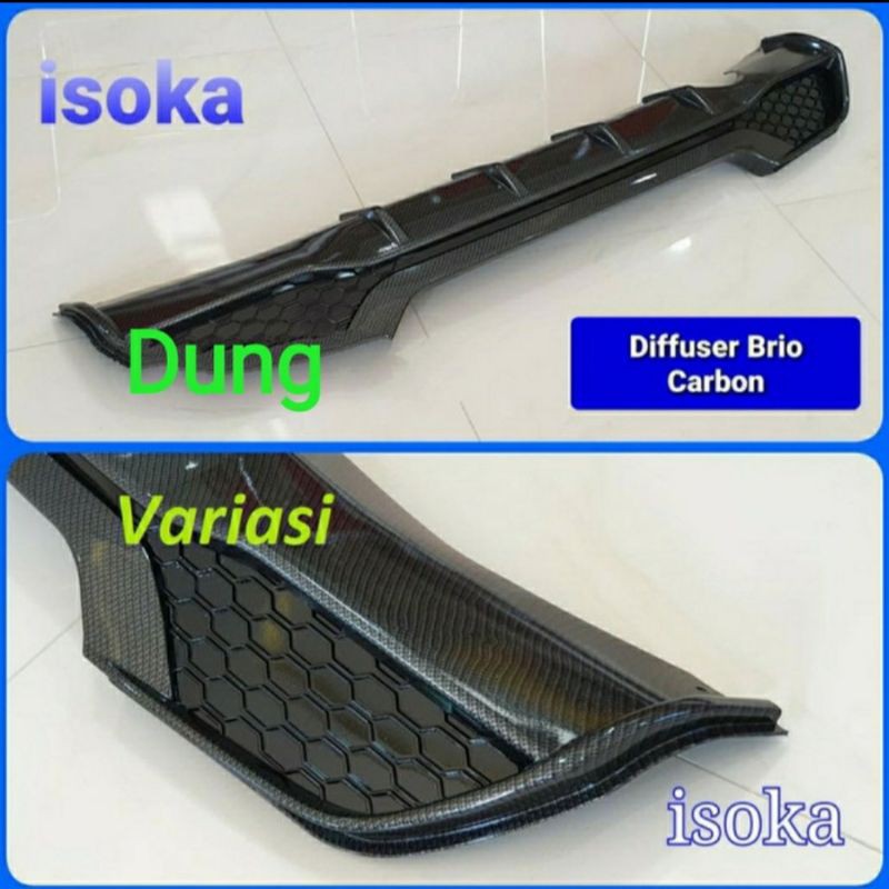 rear diffuser skitplate bumper belakang carbon all new Brio 2018-2022 model RS / SATYA