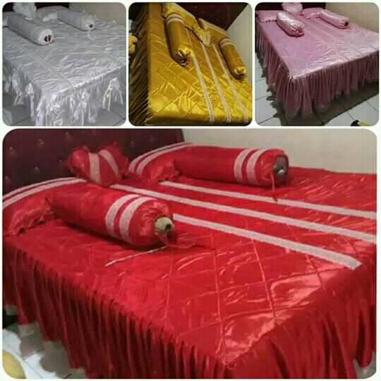 Seprei Pengantin 180x200 /Bedcover Pengantin / Seprei pengantin satin / Seprei pengantin mewah