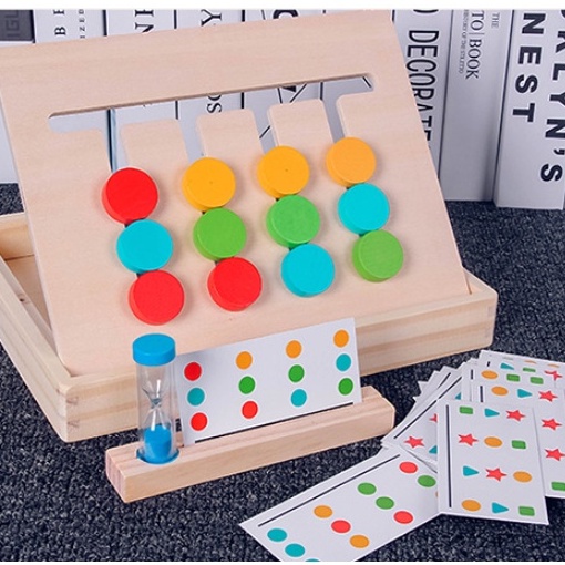 Mainan Edukasi Wooden FOUR COLOR GAMES / Mainan Montessori Toys Anak / Papan Cocok Warna 4 Bulat Besar / Mainan Susun Urutan Warna Bentuk