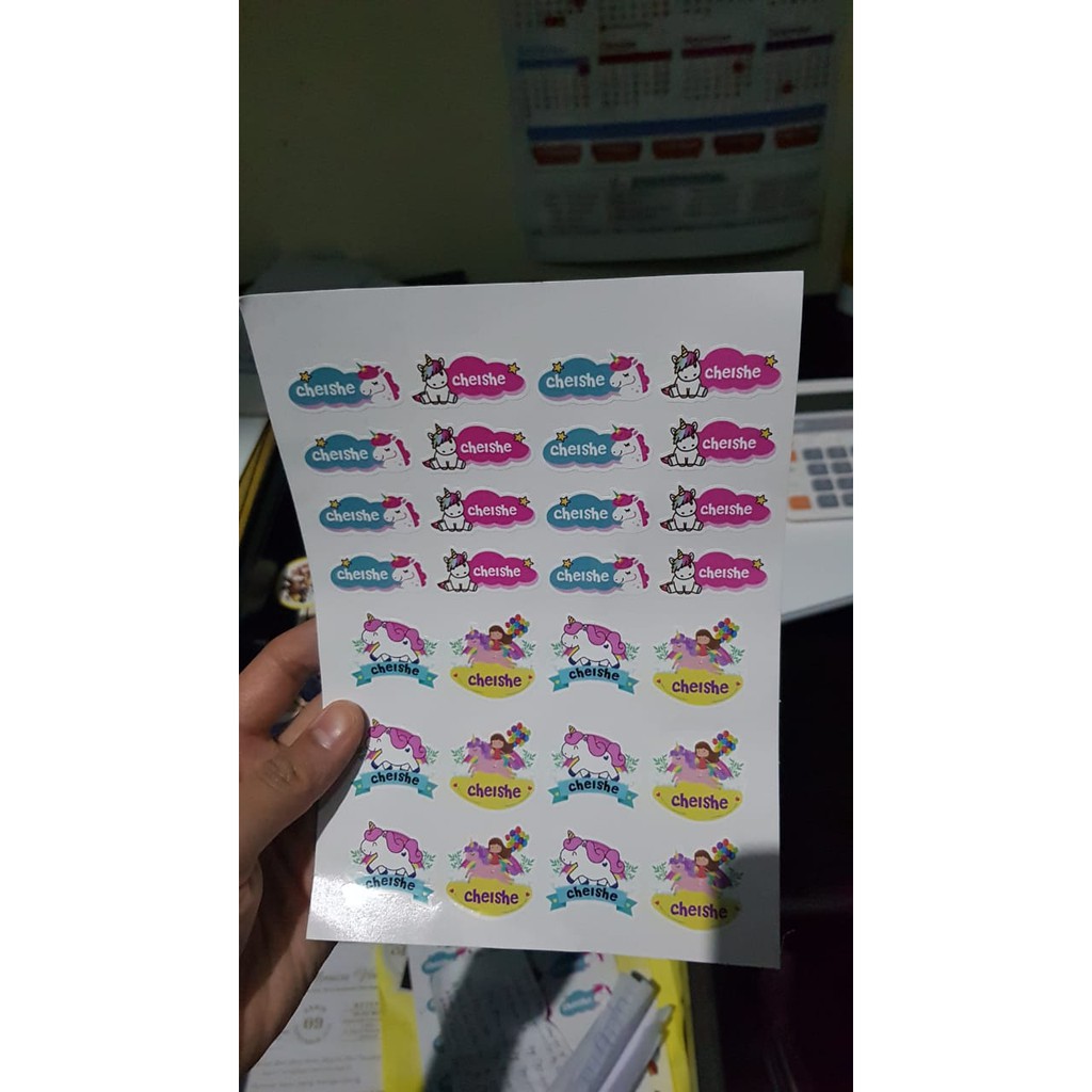 

Paket Stiker Lebel Nama Lucu Anti Luntur (Request Tema)