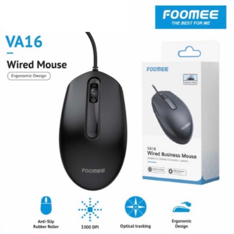 MOUSE FOOMEE VA16 1000 DPI BUSINESS 1.3M BUKAN LOGITECH B100