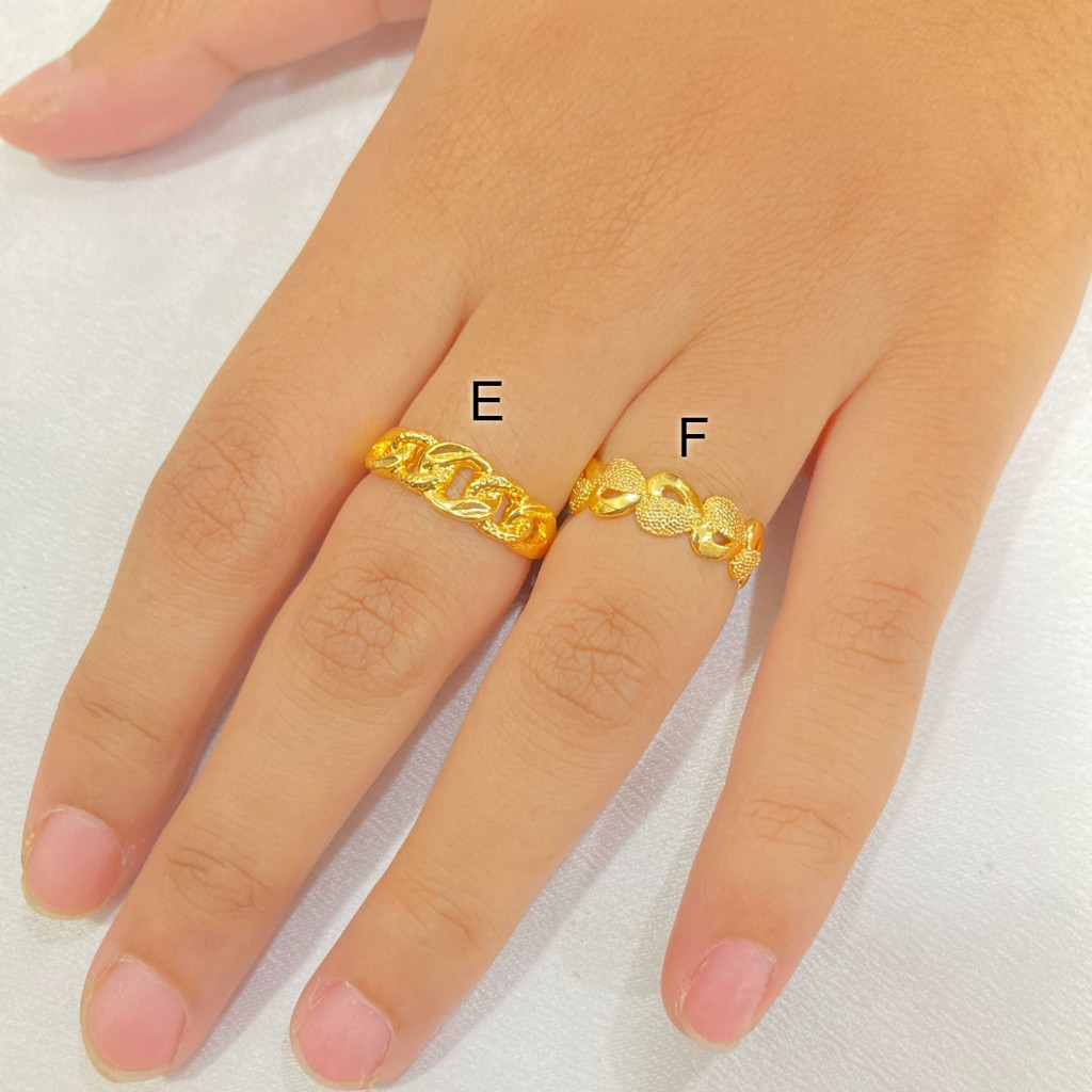 Cincin Polos Lapis Emas 24K Perhiasan Wanita