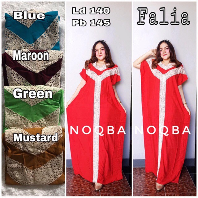 #     NOQBA Daster Arab Falia Daster India Kaftan Dubai Fashion Grosir Ecer Termurah Teby Zeera