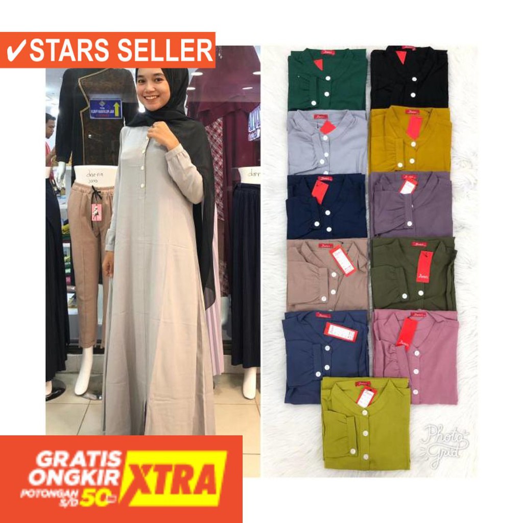 BUSANA MUSLIM PEREMPUAN FASHIONABLE CEWEK CANTIK / GAMIS DANTES ORIGINAL LEDY ZARA