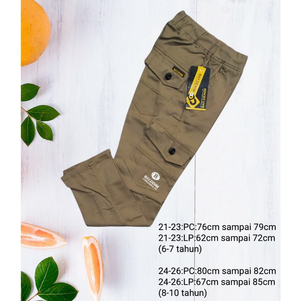 Cargo panjang anak laki-laki bydenim Celana panjang rafatar Size 21-26