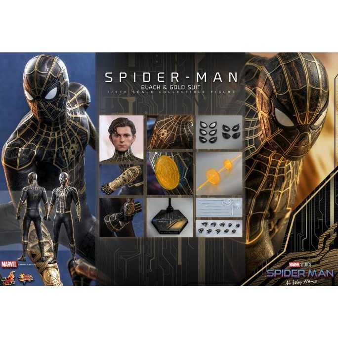 Hot Toys Spiderman Black & Gold No Way Home MMS 604