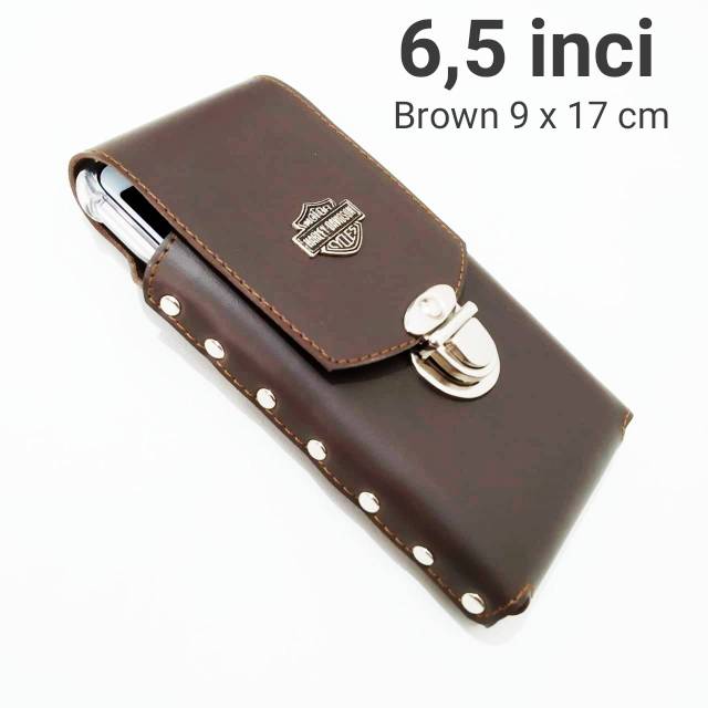 Sarung Handphone 6,5 inci Dompet Model Tas Pinggang Sabuk Kopel Cover Gadget Big Size Display