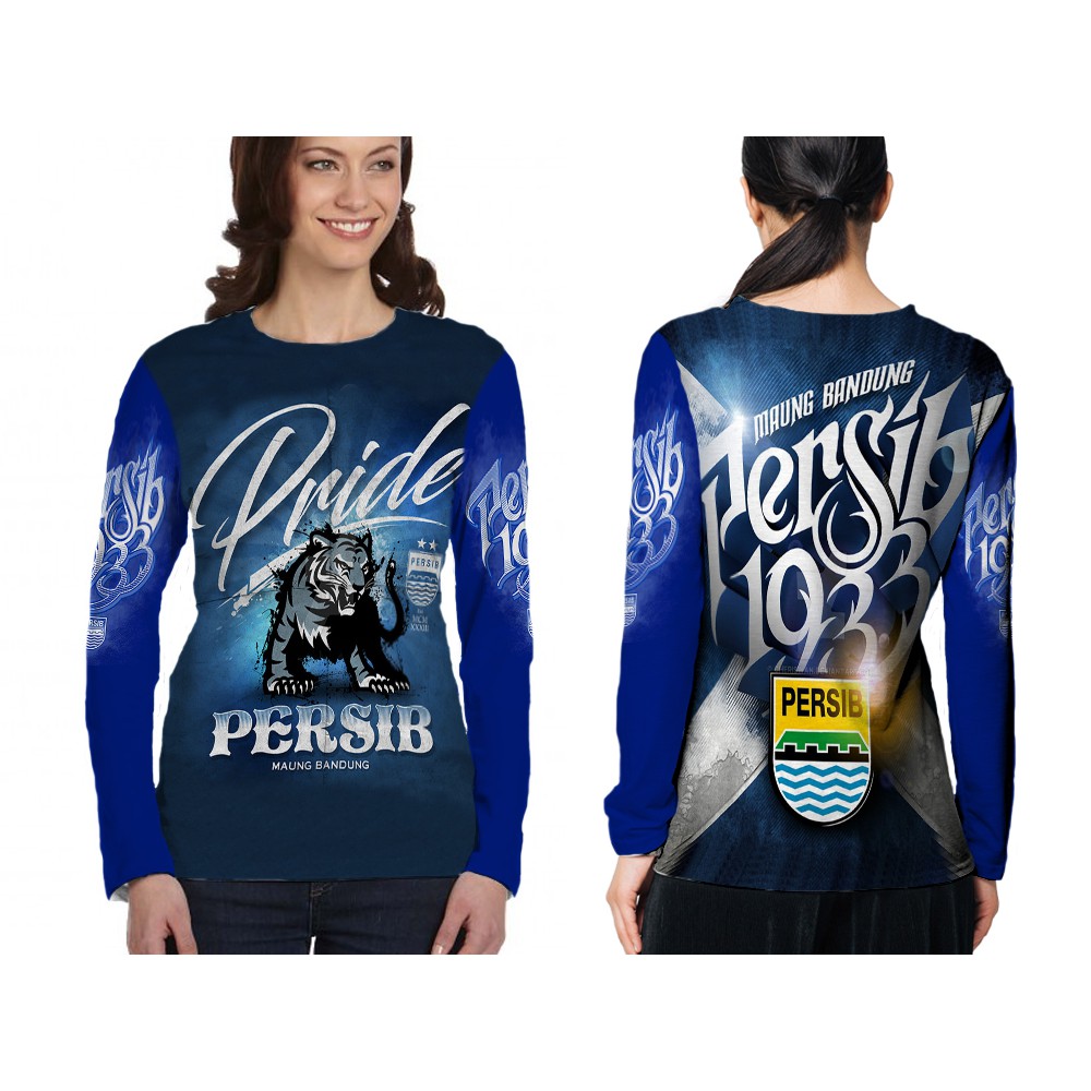 Kaos Wanita Lengan Panjang PERSIB BANDUNG 3D Full Print Sublimation 003