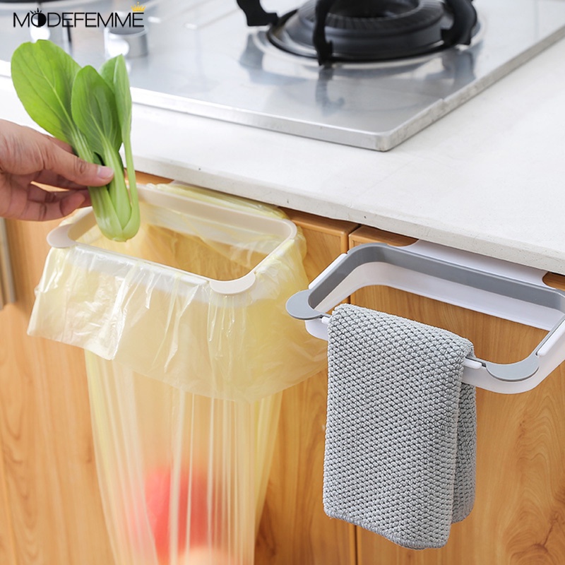 1 Pc Rak Holder Kantong Sampah Model Gantung Bahan Plastik Untuk Pintu Lemari Dapur