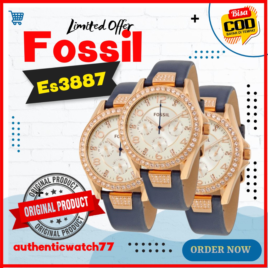 JAM TANGAN WANITA ORIGINAL JAM TANGAN ORI JAM TANGAN  Fossil Es3887 Riley ORIGINAL