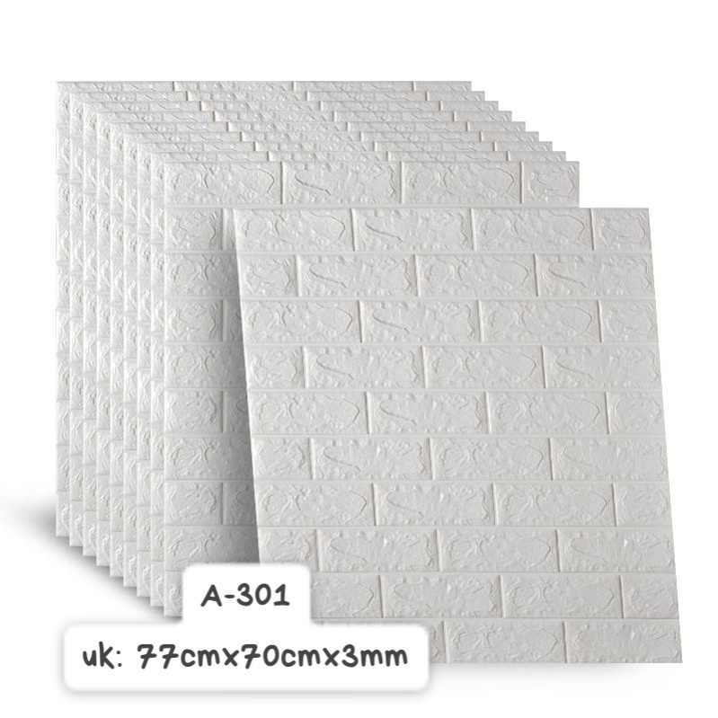 Wallfoam 3D murah motif bata Putih KASAR 3mm Wallfoam/WALLSTIKER/WALLBATA/WALLFOAMMURAH/WALLFOAM3D