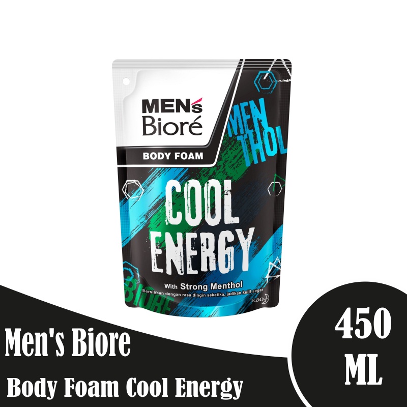 Men's Biore Body Foam Cool Energy Refill 450 ml - Sabun mandi pria