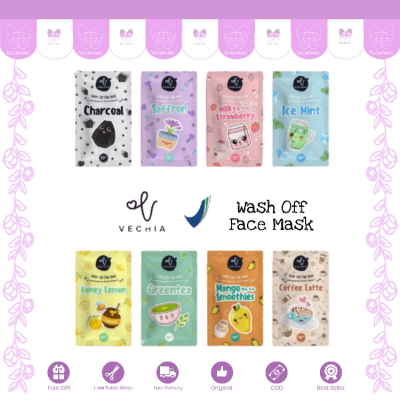 [FREE GIFT] Wash Off Face Mask Vechia | Masker Wajah Vechia
