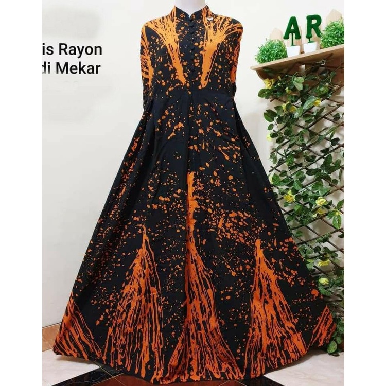 Gamis rayon - gamis wanita modern - gamis batik