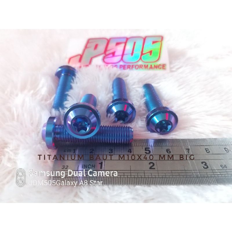 Baut Titanium M10X40 MM Big OD18 Baut 14 Panjang 4 Cm