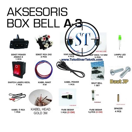 Perlengkapan Box A3 Aksesoris Box BELL A-3 A3