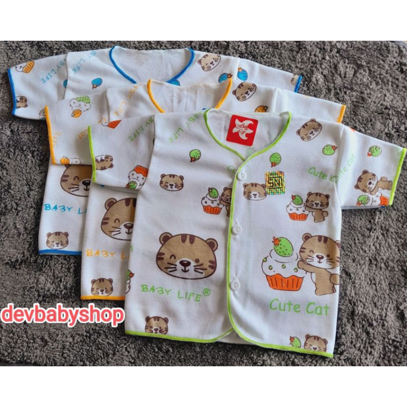 BABY LIFE - 6PCS BAJU BAYI LENGAN PENDEK - BAJU BAYI NEWBORN - BAJU BAYI BABY LIFE LENGAN PENDEK MURAH