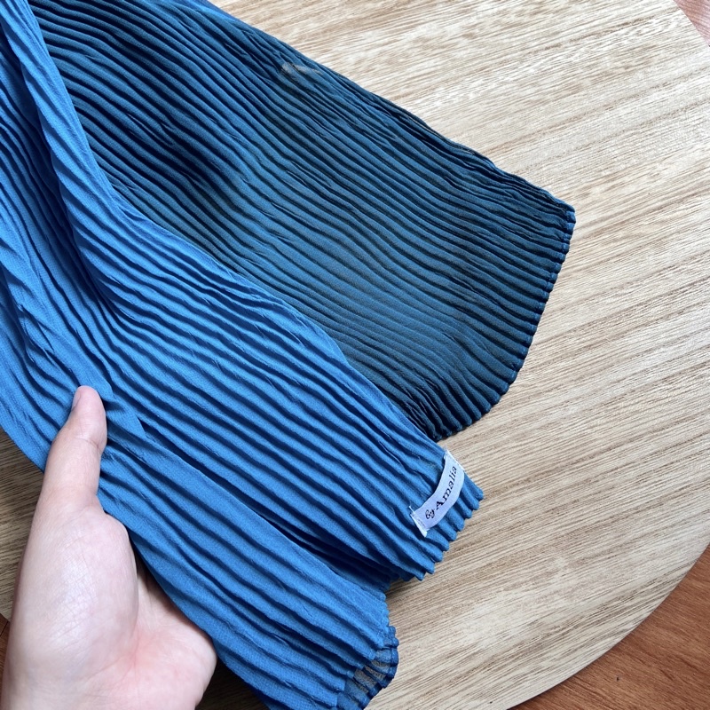 Anna pleats ombre batch 2/pashmina plisket gradasi/pashmina plisket ombre-Teal
