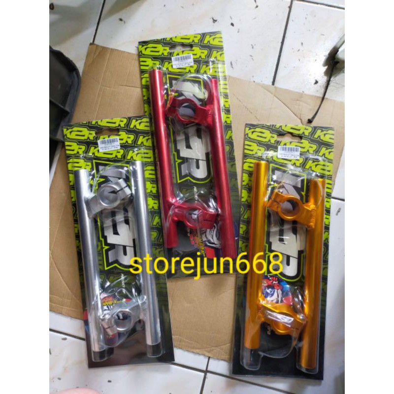 Stang setang jepit drag Kawahara K2R racing AS 26 15 derajat Satria Fu dan bebek gold red silver