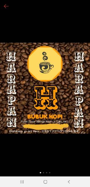 

Kopi Bubuk Sidikalang Arabica Cap HARAPAN (Pengolahan SIBOLGA Kota, Sumatera utara)
