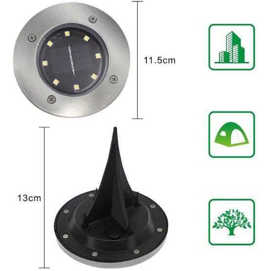 TaffLED Lampu Tanam LED Solar Outdoor 8 LED Waterproof - CL-022 ( Al-Yusi )