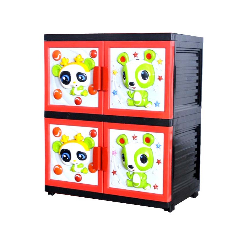 Bubblestar, Bubble star Venus Panda / Karakter  Susun 2,  Lemari Plastik, Cabinet 3D - Red / Merah