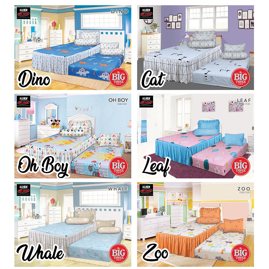 Sprei ALL NEW MY LOVE 2in1 DUO 120x200 Tinggi 30 Whale Never Mute Me Cross The Street Tikus Dino Cat Leaf Single 120 T30 SP SORONG