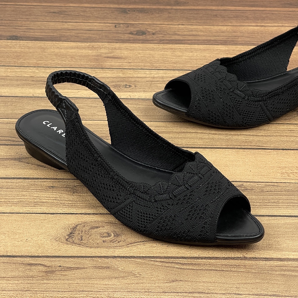 Sandal Wanita Lesya Slip On Mules Upper Rajut Import JD01~ CLARENZO