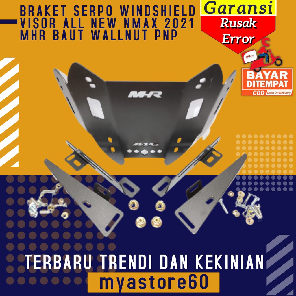 Braket Brecket Serpo Winshield Visor Winsil All Aksesoris Variasi New Nmax 2021 MHR Baut Wallnut PNP