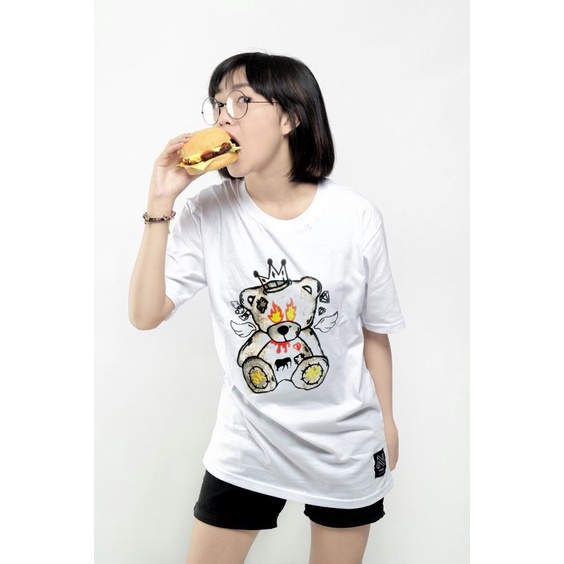 Kaos distro pria putih tedy bear kekinian | kaos cowok simple keren | kaos terbaru 2022 | kaos viral tiktok | kaos oversize | kaos oblong pria