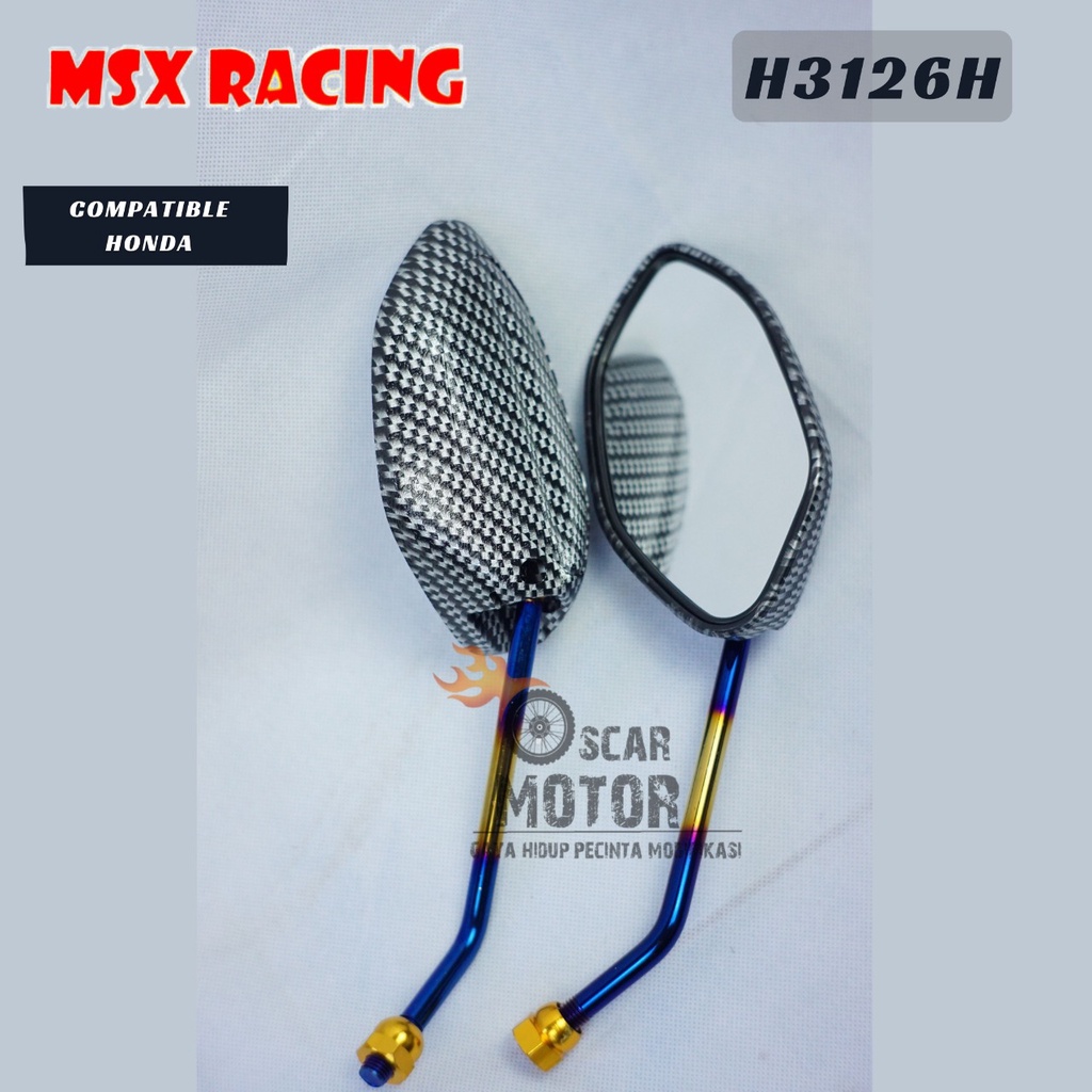 Spion Beat Honda Y Tangkai Panjang Chrome Twotone Blue X   By Mega_Racing