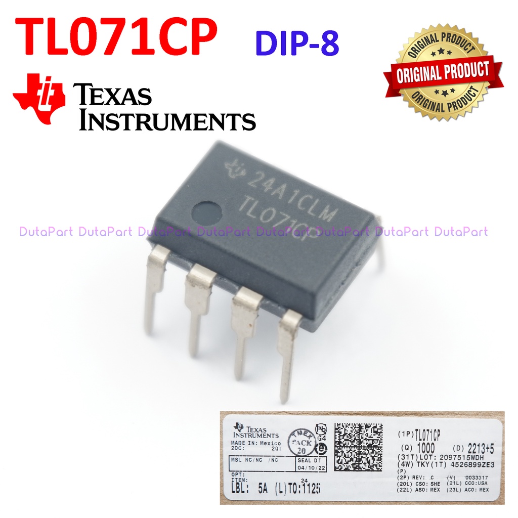 TL071 TL071CP ORIGINAL TEXAS INSTRUMENTS TL 071 CP Op Amps JFET DIP-8