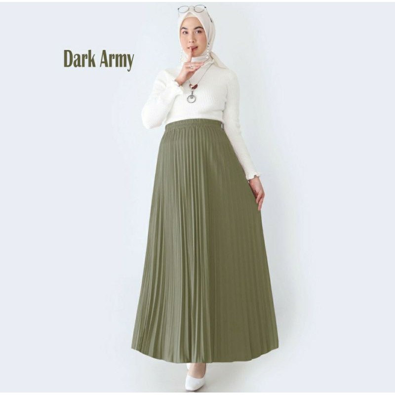 PROMO TERMURAH!! ROK PLISKET MUSLIMAH FLARE SKIRT PREMIUM ROK WANITA MURAH