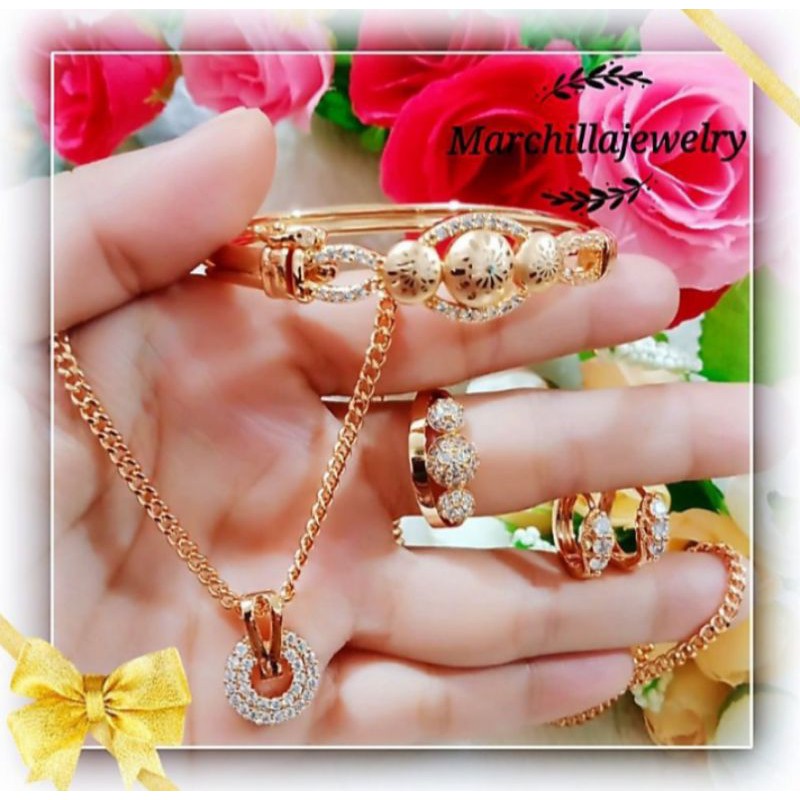 perhiasan dewasa lapis emas 24 k satu set