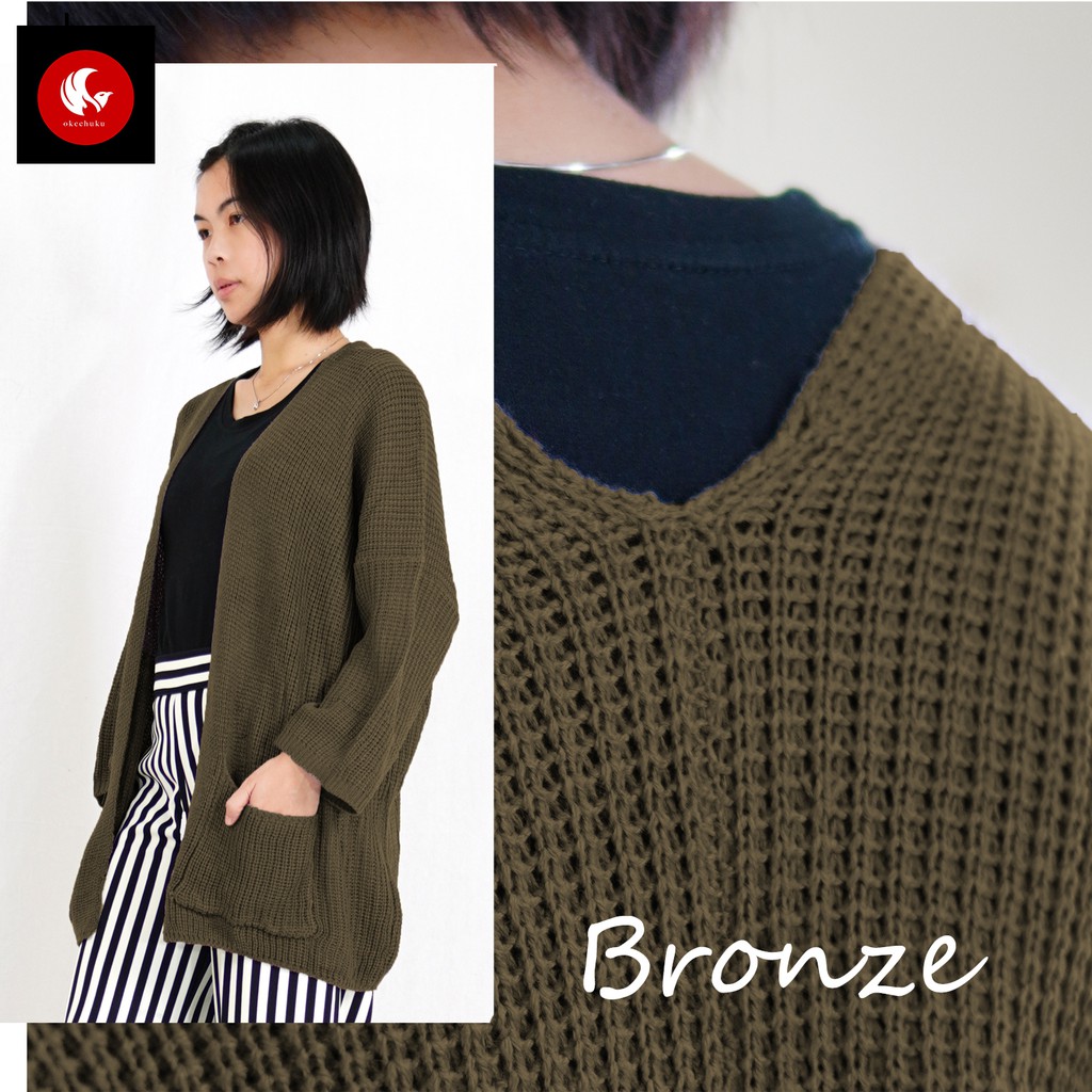 OKECHUKU Oversize Lavella Kardigan Wanita Outer Wanita Cardigan Rajut-Bronze