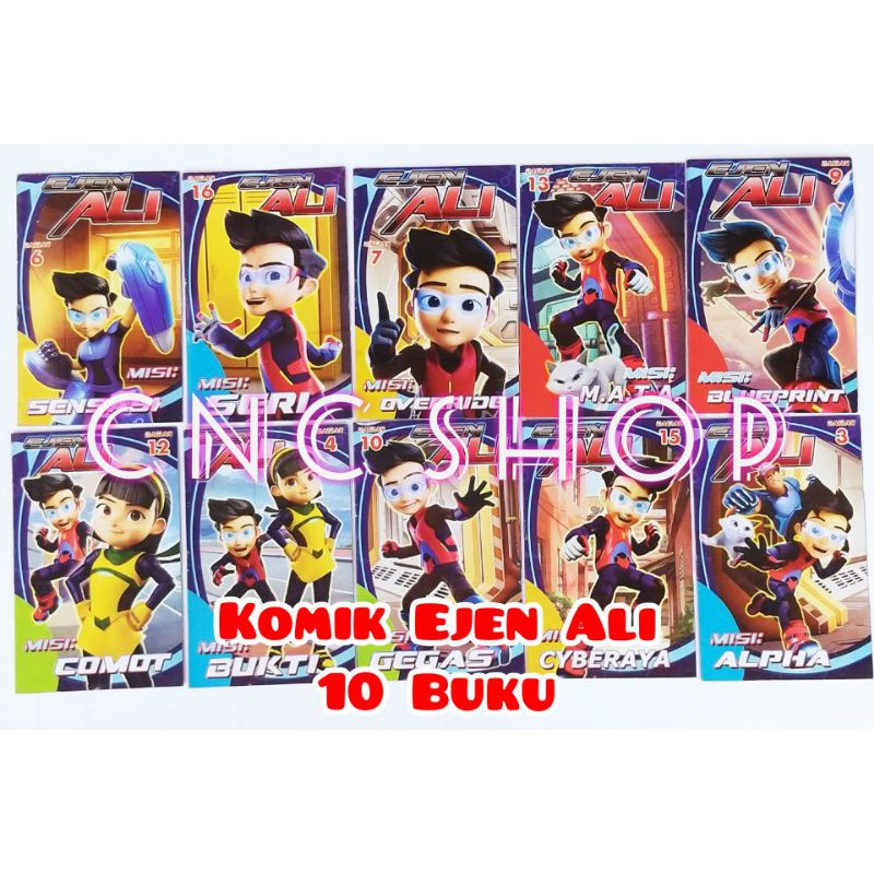 Komik Ejen Ali Mini Berwarna dapat 10buku Edukatif Murah