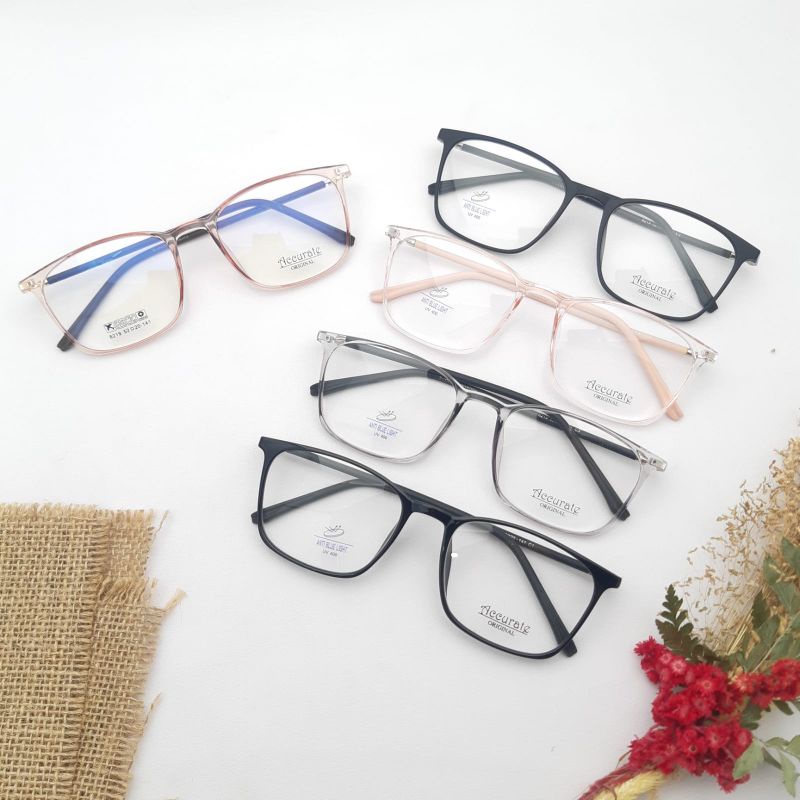 Kacamata/Frame Accurate 8219 Size 52-20-141 Paket lensa radiasi photocromig mines silinder plus