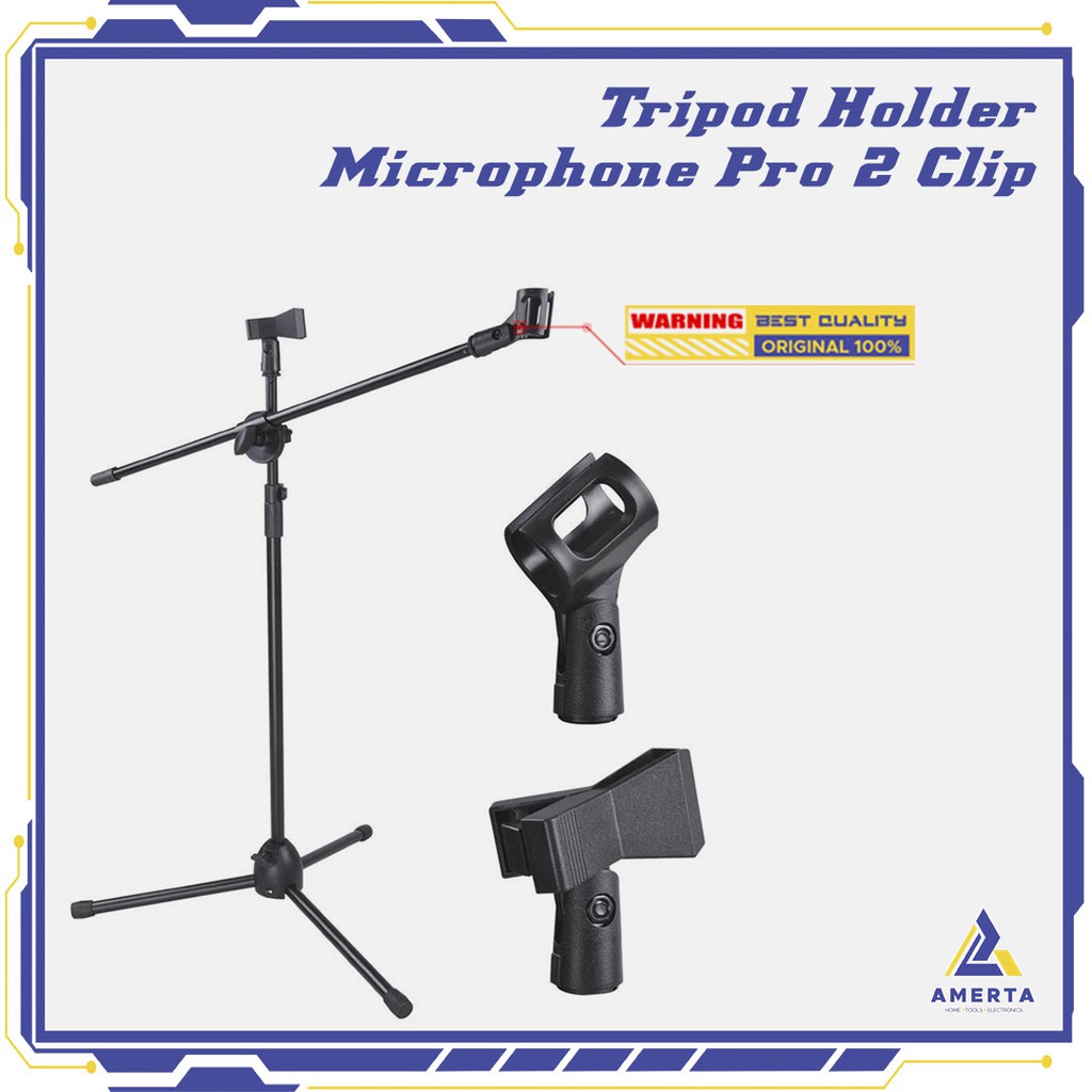 Tripod Holder Mikrofon Pro 2 Klip TaffSTUDIO Black