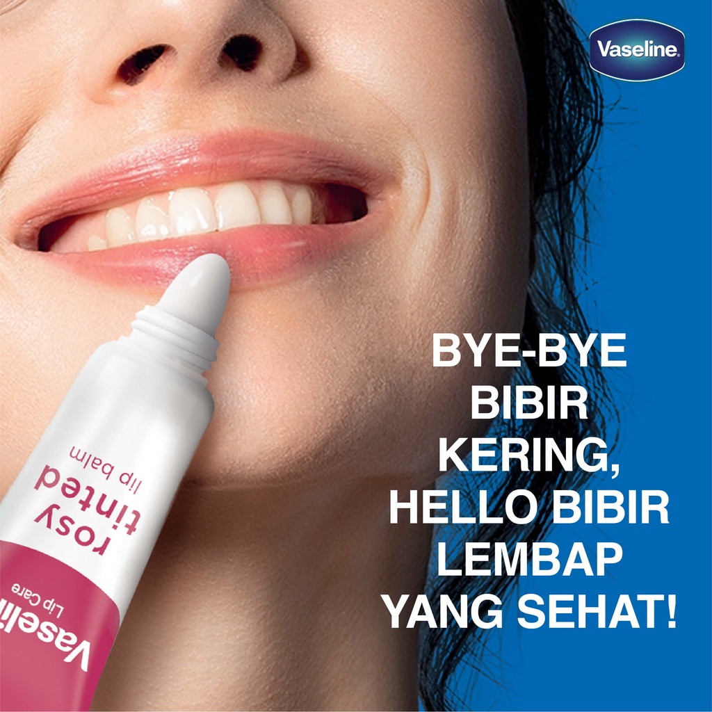 Vaseline Lip Balm Pelembab &amp; Pencerah Bibir Rosy Tinted 10g - Lip Care